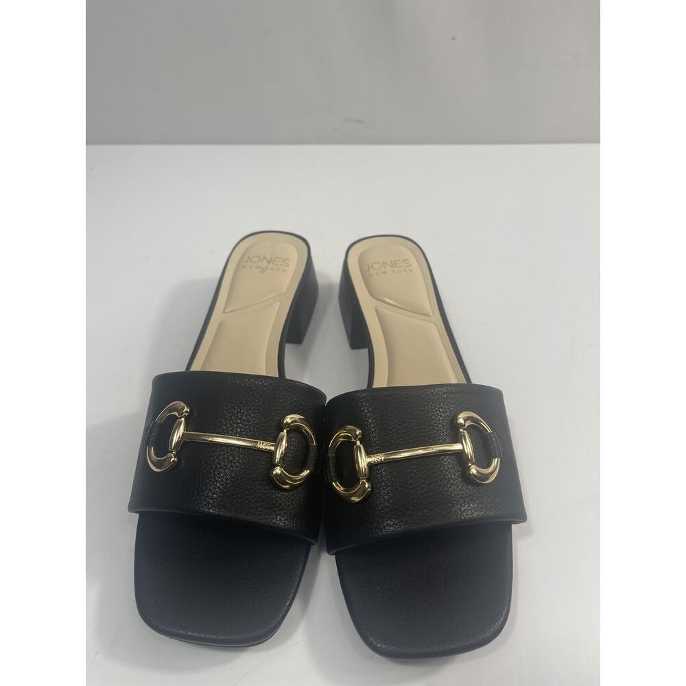 Jones New York Shoes Women's Size 6.5 Black Uniqua Slide Block Heel Sandals Box - Picture 6 of 11